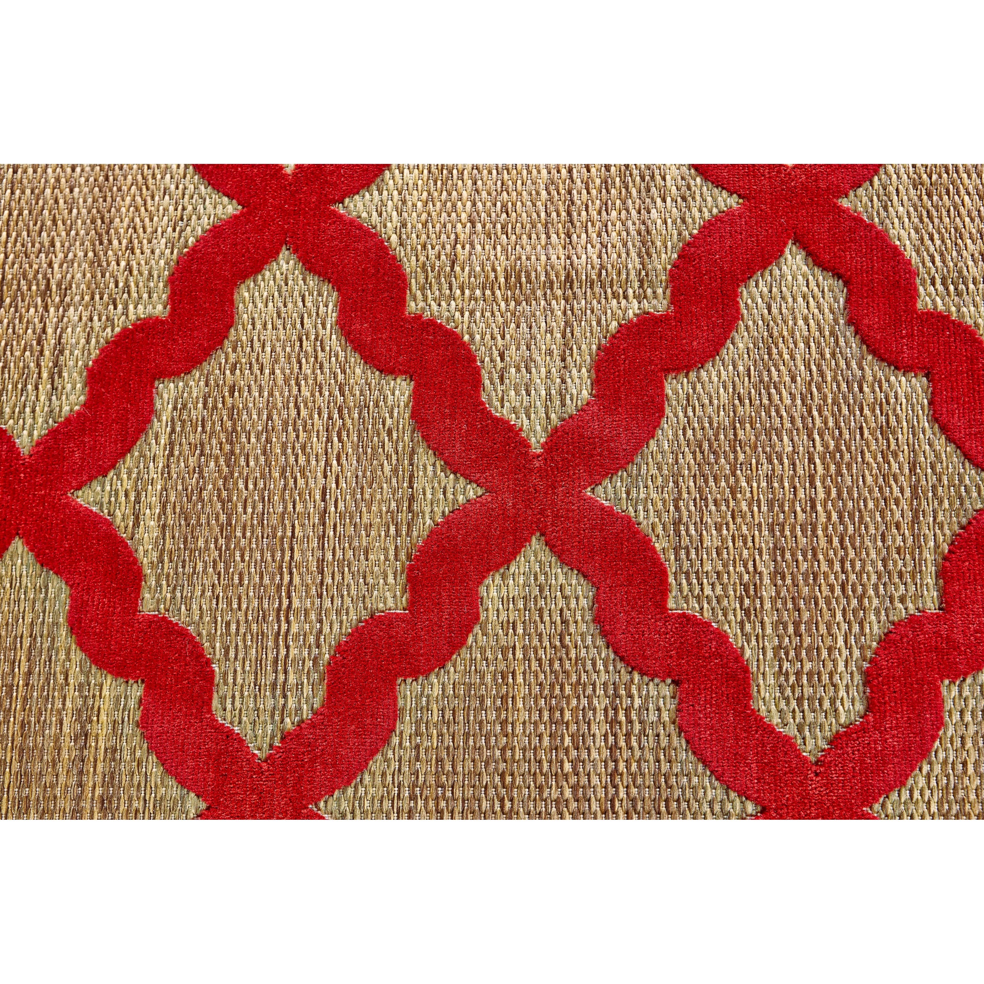 Tan/Red 5' X 7'-6" Area Rug